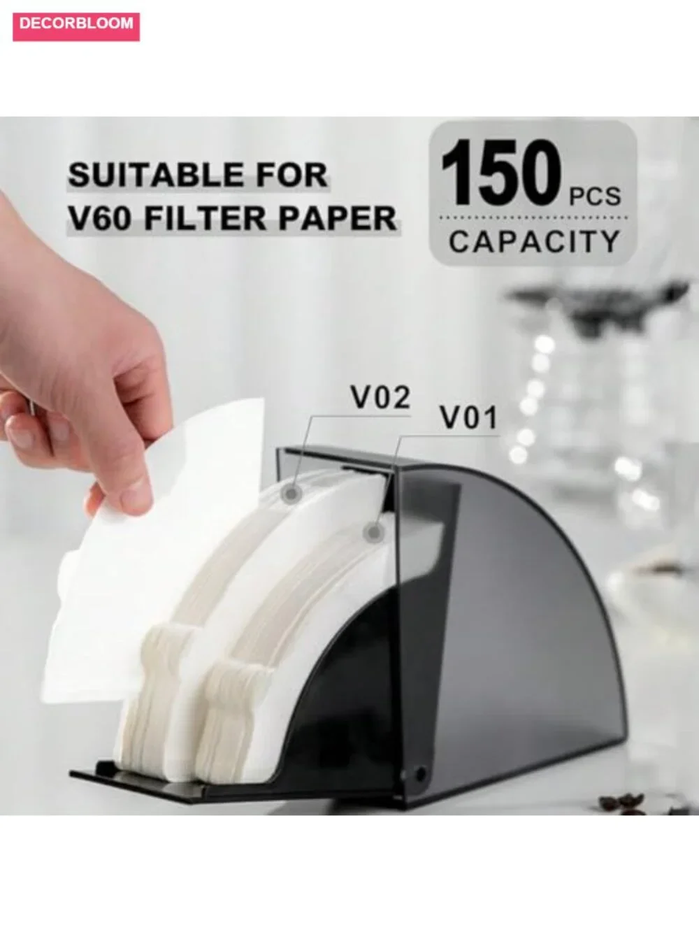 Coffee Filter Holder Durable Plastic Storage Container for Countertop